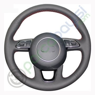 Audi A3 2013-15 Araca Özel Dikişli Deri Direksiyon Kılıfı