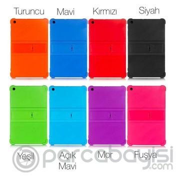 Ally SM Galaxy Tab A7 Lite T220-T225 Kılıf Standlı Silikon Kılıf