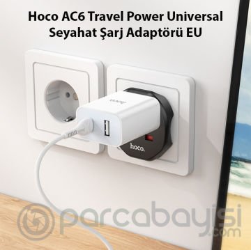 Hoco AC6 Travel Power Universal Seyahat Şarj Adaptörü EU