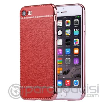 İPhone 7 Plus 3D Litchi Soft Silikon Kılıf