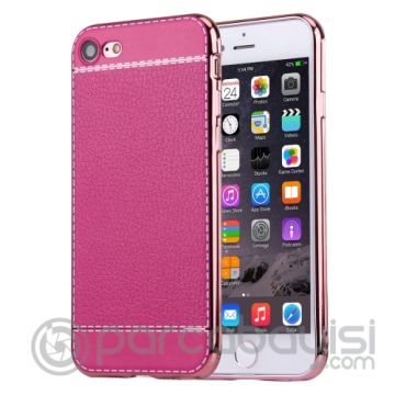 İPhone 7 Plus 3D Litchi Soft Silikon Kılıf