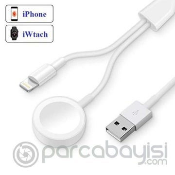 Ally 2in1 Apple Watch Şarj- İPhone Usb Şarj Kablosu