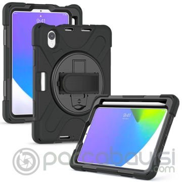 Ally iPad Mini 6 Kılıf Shockproof 3 Katmanlı Standlı Zırh Kılıf Kalem Yerli