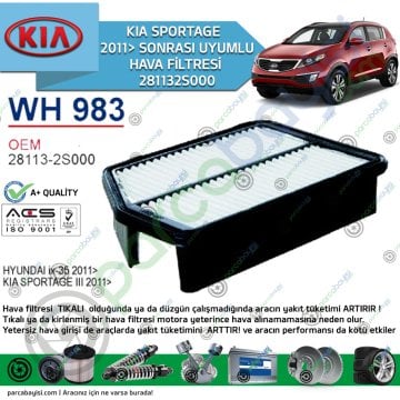 Kia Sportage Hava Filtresi 2011 Sonrası Uyumlu | 281132S000