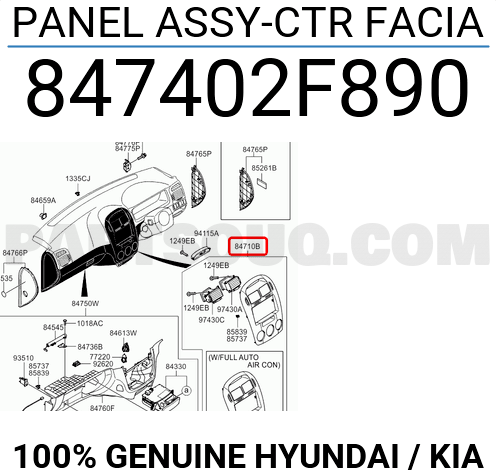 Kia Cerato Teyp Çerçevesi Orjinal | 847402F890