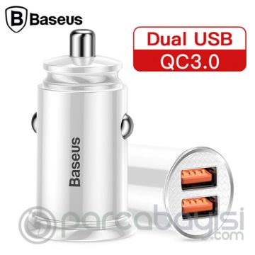 Baseus Circular Plastic A+A 30W Dual QC3.0 Hızlı Araç Şarj Cihazı CCALL-YD0