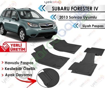 Subaru Forester Iv 2013 Sonrası Uyumlu Havuzlu Kesilebilir Siyah Paspas