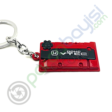 Honda Vtec Motor Kapak Metal Anahtarlık Kırmızı