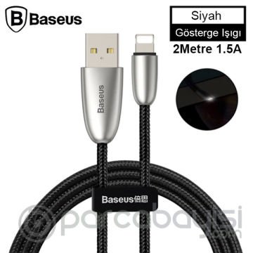 Baseus Torch Series Çinko Halat iPhone Led Işıklı Usb Şarj Kablosu 2 Metre 1.5A