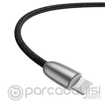 Baseus Torch Series Çinko Halat iPhone Led Işıklı Usb Şarj Kablosu 2 Metre 1.5A