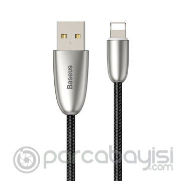 Baseus Torch Series Çinko Halat iPhone Led Işıklı Usb Şarj Kablosu 2 Metre 1.5A