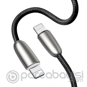 Baseus Torch Series Çinko Halat iPhone Led Işıklı Usb Şarj Kablosu 2 Metre 1.5A