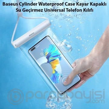 Baseus Cylinder Waterproof Case Kayar Kapaklı Su Geçirmez Universal Telefon Kılıfı