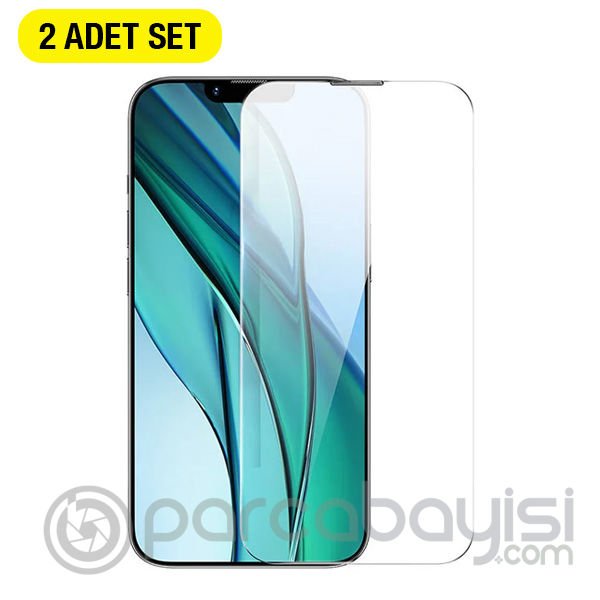 Baseus Crystal 0.3mm iPhone 14 - 13 - 13 Pro Tempered Ekran Koruyucu 2 Adet Set