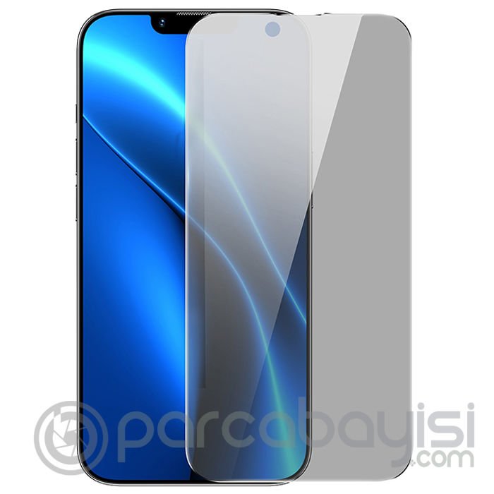 Baseus iPhone 14-13-13 Pro ile Uyumlu Privacy Hayalet Full Koruma Cam Ekran Koruyucu 2 Adet Set
