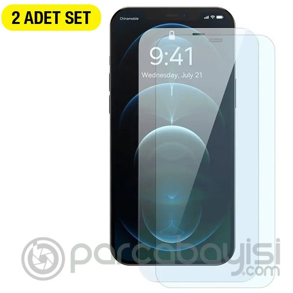 Baseus Crystal 0.3mm iPhone 12 Pro Max Tempered Ekran Koruyucu 2 Adet Set