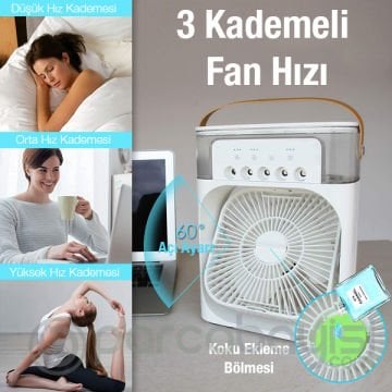 EZERE Taşınabilir Ev Ofis Hava Nemlendirici Soğutucu Masaüstü Fan