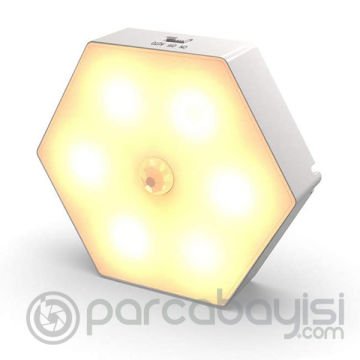 ALLY Akıllı Led Sensorlu Otomatik Usb Şarj Edilebilir Gece Lambası Led