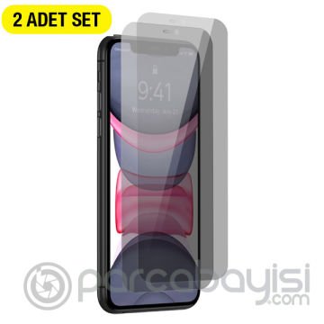 Baseus Crystal Privacy 0.3mm iPhone 11 - XR Tempered Ekran Koruyucu 2 Adet Set