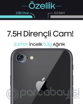 iPhone SE3-SE2 İPhone 8-7 Tempered Cam Kamera Koruyucu