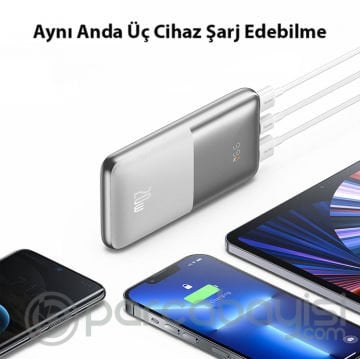 Baseus Bipow Pro 20W Dijital Göstergeli 10000mAh Hızlı Şarj Powerbank