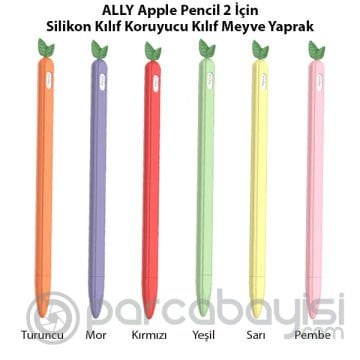 ALLY Apple Pencil 2 İçin Silikon Kılıf Koruyucu Kılıf Meyve Yaprak