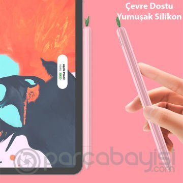 ALLY Apple Pencil 2 İçin Silikon Kılıf Koruyucu Kılıf Meyve Yaprak