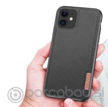 Dux Ducis Fino Serisi iPhone 11 6.1inç Kılıf Premium Dokuma Silikon Kılıf
