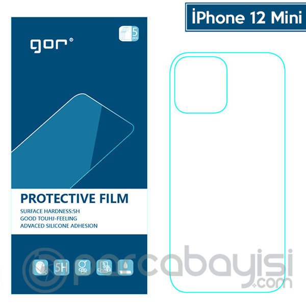 GOR İPhone 12 Mini 5.4 Çizilmez Arka Koruyucu Jelatin 5 Adet Set