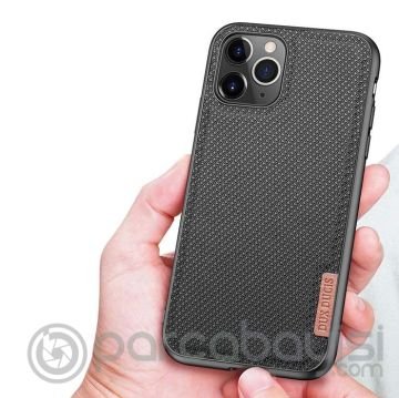 Dux Ducis Fino Serisi iPhone 11 Pro 5.8inç Kılıf Premium Dokuma Silikon Kılıf