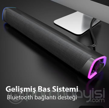 Ally RGB Bas Soundbar Tv Ses Sistemi ve Bilgisayar Masaüstü Bluetooth Hoparlör Subwoofer