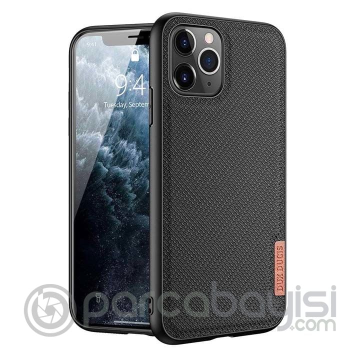Dux Ducis Fino Serisi iPhone 11 Pro Max Kılıf Premium Dokuma Silikon Kılıf