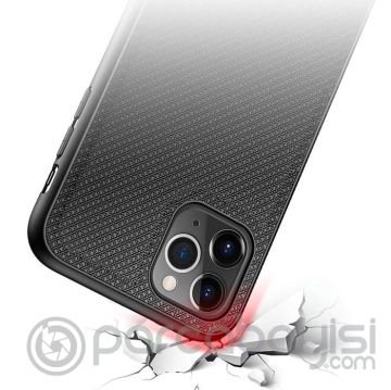 Dux Ducis Fino Serisi iPhone 11 Pro Max Kılıf Premium Dokuma Silikon Kılıf