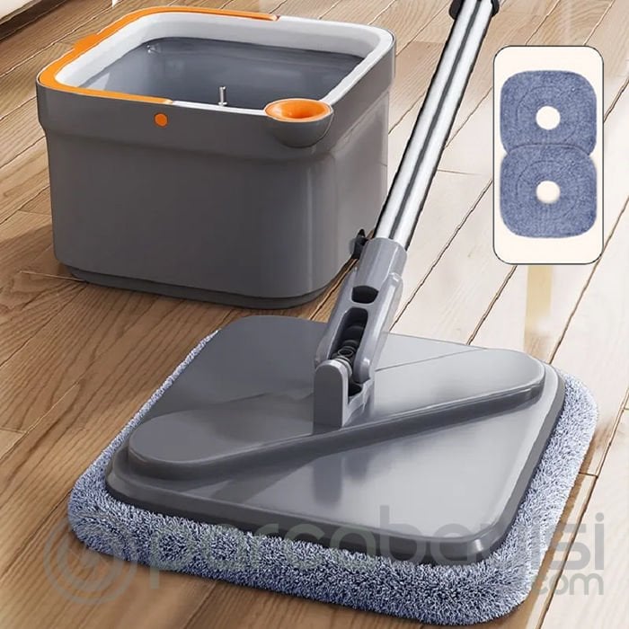 Ally Temiz-Kirli Su Hazneli Teleskopik Mikrofiber Mop Paspas Yüzey Fayans Duvar Temizleyici Set
