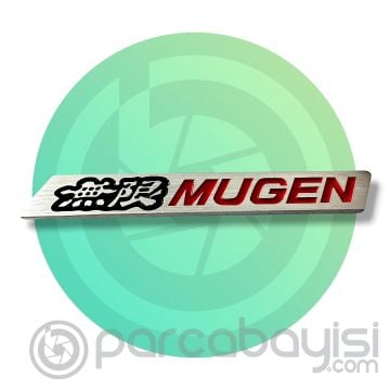 Mugen 3D Metal Amblem Logo Sticker Kırmızı - Siyah