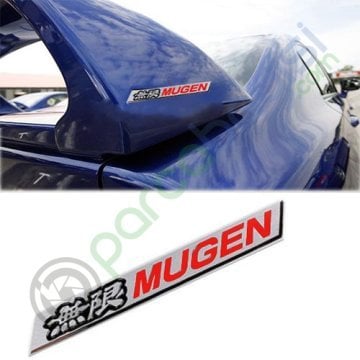 Mugen 3D Metal Amblem Logo Sticker Kırmızı - Siyah