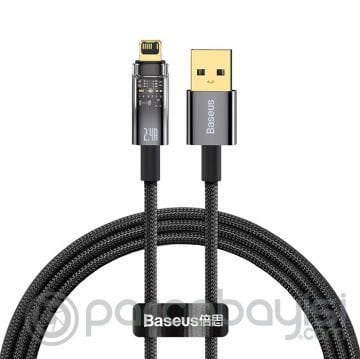 Baseus Explorer Series Auto Power USB to iPhone Lightning Hızlı Şarj ve Data Kablosu 2.4a 1m