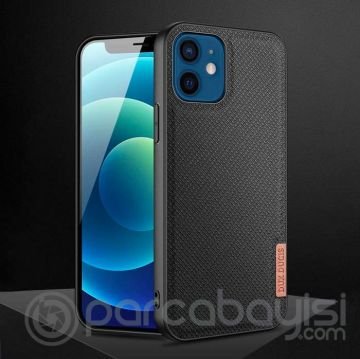 Dux Ducis Fino Serisi iPhone 12 Mini 5.4inç Kılıf Premium Dokuma Silikon Kılıf