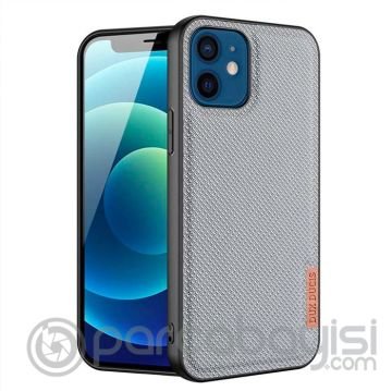 Dux Ducis Fino Serisi iPhone 12 Mini 5.4inç Kılıf Premium Dokuma Silikon Kılıf