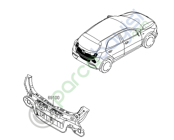 Kia Rio Stonic Arka Panel Orjinal 2016 | 69100H8000