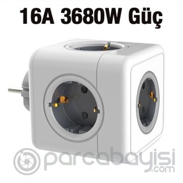ALLY Powercube Dual USB 4 Kat Priz Dağıtıcı Ev ve Ofis için Çoklu Priz
