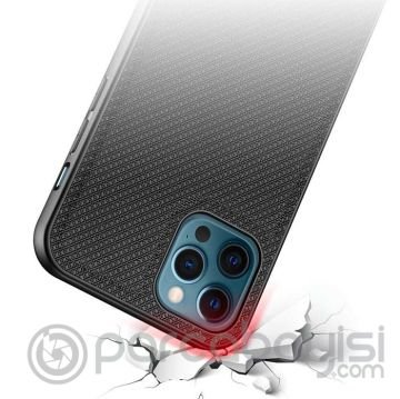 Dux Ducis Fino Serisi iPhone 12 Pro Max Kılıf Premium Dokuma Silikon Kılıf