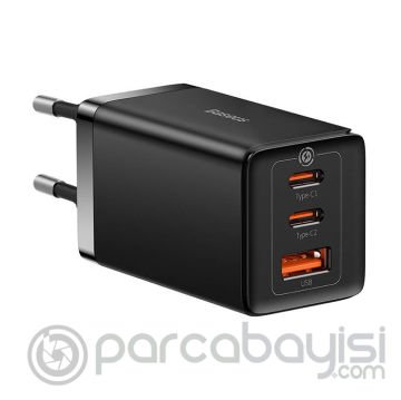 Baseus GaN5 Pro 65W PD Fast Charger 2xType-C+1USB Ultra Hızlı Şarj Aleti+100W Hızlı Şarj Kablosu