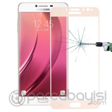 SM Galaxy C8  J7+ Plus 3D Full Kaplama Kırılmaz Cam Ekran Koruyucu