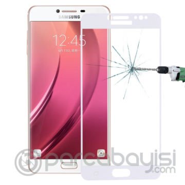 SM Galaxy C8  J7+ Plus 3D Full Kaplama Kırılmaz Cam Ekran Koruyucu