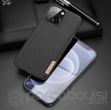 Dux Ducis Fino Serisi iPhone 13 6.1inç Kılıf Premium Dokuma Silikon Kılıf