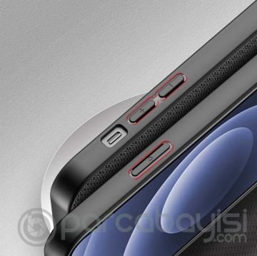 Dux Ducis Fino Serisi iPhone 13 6.1inç Kılıf Premium Dokuma Silikon Kılıf