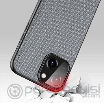 Dux Ducis Fino Serisi iPhone 13 Mini 5.4inç Kılıf Premium Dokuma Silikon Kılıf