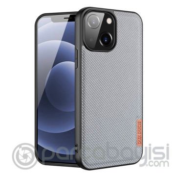 Dux Ducis Fino Serisi iPhone 13 Mini 5.4inç Kılıf Premium Dokuma Silikon Kılıf