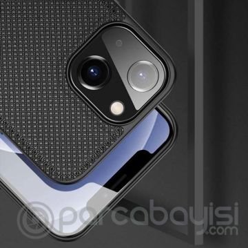 Dux Ducis Fino Serisi iPhone 13 Mini 5.4inç Kılıf Premium Dokuma Silikon Kılıf